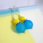Turquoise and yellow glass ..